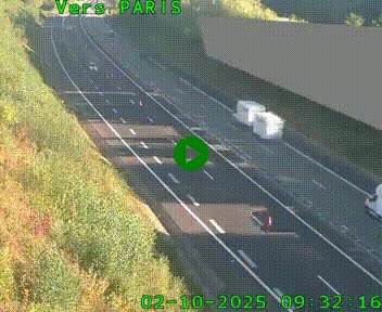 Caméra routière sur l'autoroute A20 à Saint-Pardoux-l'Ortigier, à la jonction avec l'A89. Vue orientée vers Paris