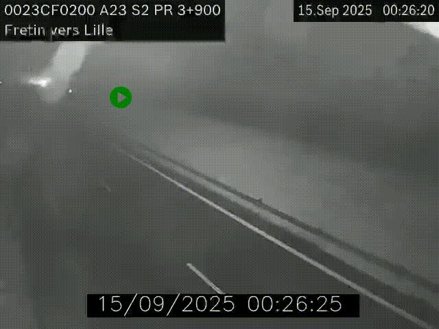Webcam autoroute A23 à hauteur de Fretin. Vue orientée vers Lille