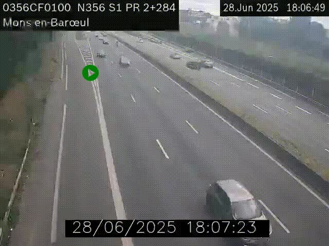 Webcam à l'entrée de Lille en direction du périphérique, à proximité de Mons-en-Baroeul sur la N356