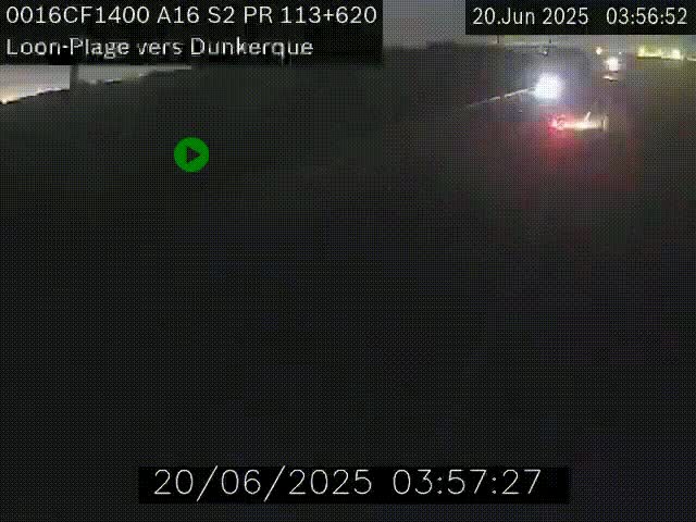 Webcam autoroute A16 à hauteur de Loon-Plage. Vue orientée vers Dunkerque et la Belgique.