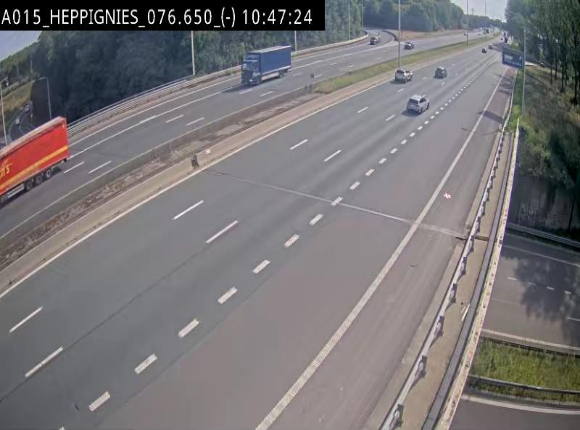 Webcam autoroute Belgique - Heppignies - E42 direction Namur - BK 76.4
