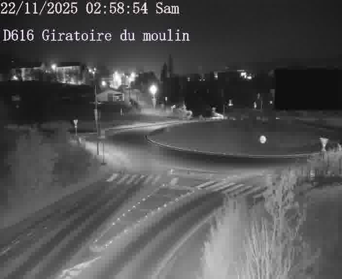 Webcams sur la D616, sur le contournement d'Audun-le-Tiche. Vue orientée vers le rond-point du Moulin, en provenance du Luxembourg