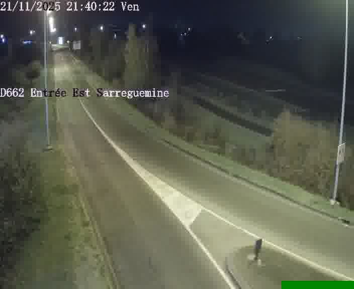 Point de vue trafic déployé sur D662 (France) à Sarreguemines, regardant vers Sarreguemines, aidant conducteurs et services à anticiper les flux.