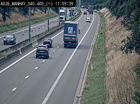Webcam autoroute A26/E25 à hauteur de Manhay, avant la jonction avec la N651 en direction de Luxembourg - BK 40.4