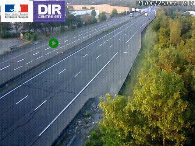 Caméra de circulation à Saint-Priest à la jonction entre l'A43 et l'A46 en direction de Marseille