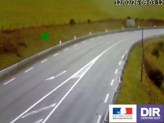 Webcam sur le col Pin Bouchain, vue orientée vers Roanne, en provenance de Lyon sur la nationale 7 (N7)