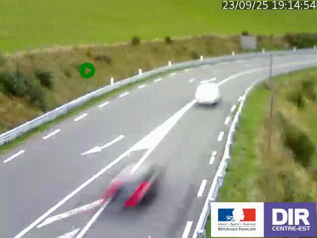 Webcam sur le col Pin Bouchain, vue orientée vers Roanne, en provenance de Lyon sur la nationale 7 (N7)
