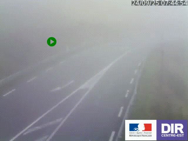 Webcam sur le col Pin Bouchain, vue orientée vers Roanne, en provenance de Lyon sur la nationale 7 (N7)