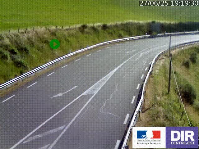 Webcam sur le col Pin Bouchain, vue orientée vers Roanne, en provenance de Lyon sur la nationale 7 (N7)