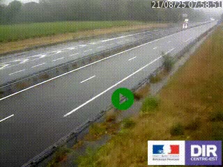 Webcam autoroute sur l'A77 à hauteur de Pouilly-sur-Loire en direction de Nevers