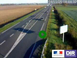 Webcam routière sur la RN7 à hauteur de Toulon-sur-Allier, entre Moulins et Vichy