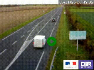 Webcam routière sur la RN7 à hauteur de Toulon-sur-Allier, entre Moulins et Vichy