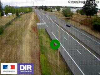 Webcam à Mably, à proximité de Roanne en direction de Moulins sur la N7