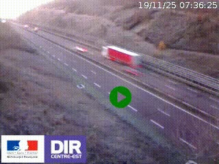 Webcam au niveau du col de Bois Clair à hauteur de Cluny sur la N79. Vue orientée vers Mâcon