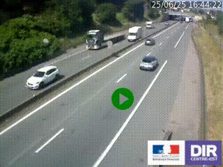 Caméra autoroutière sur l'A47 à hauteur de Givors, a proximité de Lyon. La webcam est orientée vers Lyon