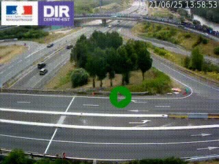 Webcam traffic à Grenoble-sud sur l'autoroute A480. Vue orientée vers l'entrée et la sortie de Grenoble