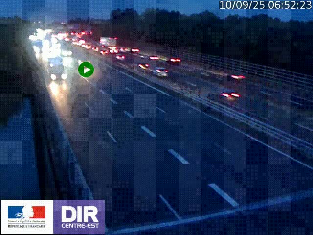 Caméra trafic à la jonction entre l'A46 (Rocade-est de Lyon) et l'A42 à hauteur de Vault-en-Velin en direction de Marseille