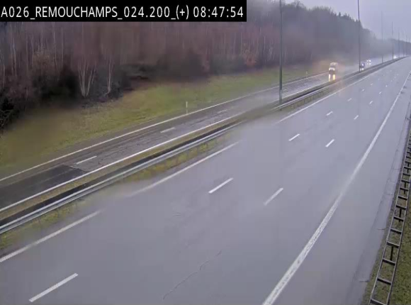 Webcam à hauteur de Spa entre la sortie Remouchamps et la sortie Stavelot. Vue orientée vers les Ardennes