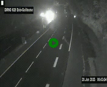 Webcam routière à hauteur de Bois-Guillaume en périphérie de Rouen. Vue orientée vers Rouen