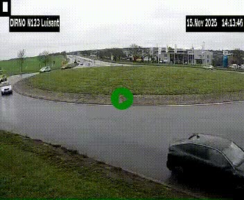 Webcam en périphérie de Chartres sur la N123, à hauteur de Luisant. Vue orientée vers Chartres