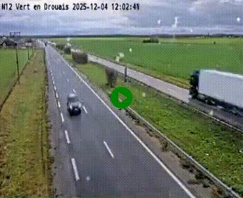 Webcam à hauteur de Vert-en-Drouais sur la N12, en périphérie de Dreux. Vue orientée vers Alençon