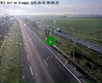 Webcam à hauteur de Vert-en-Drouais sur la N12, en périphérie de Dreux. Vue orientée vers Alençon