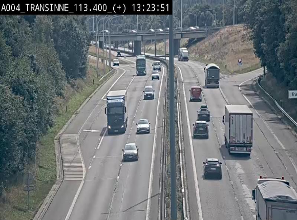Webcam dans les Ardennes sur l'E411 à hauteur de Transinne. Vue orientée vers le sud de la Belgique