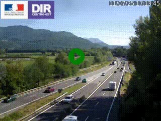 Caméra trafic à Meylan sur la Rocade-Sud de Grenoble en direction d'Aix-en-Provence