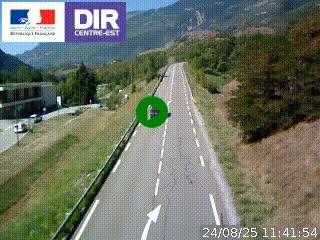 Web cam sur la N90 à Aime, en provenance de Bourg-Saint-Maurice et en direction d'Albertville