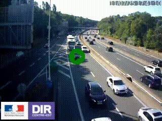 Caméra autoroute sur A6 - Valvert, près de Lyon, en direction de Paris, à hauteur de la sortie 36 Porte du Valvert