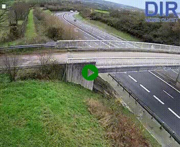 Webcam sur A84 à hauteur de Pont-Farcy, au niveau du pont autoroutier sur la Vire, au sud de Saint-Lô