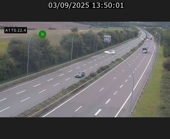 Traffic live webcam Luxembourg Flaxweiler - A1 direction Luxembourg - BK 22.4