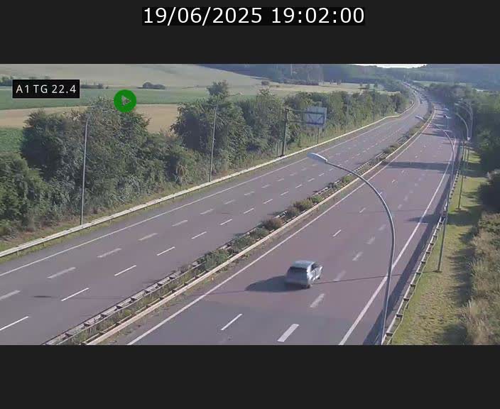 Traffic live webcam Luxembourg Flaxweiler - A1 direction Luxembourg - BK 22.4