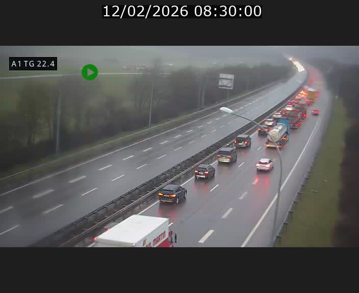 Traffic live webcam Luxembourg Flaxweiler - A1 direction Luxembourg - BK 22.4
