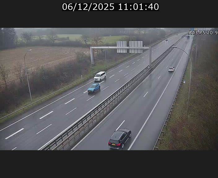 Traffic live webcam Luxembourg Croix de Bettembourg, rond-point d'Hellange - A13 direction Allemagne - BK 20.9