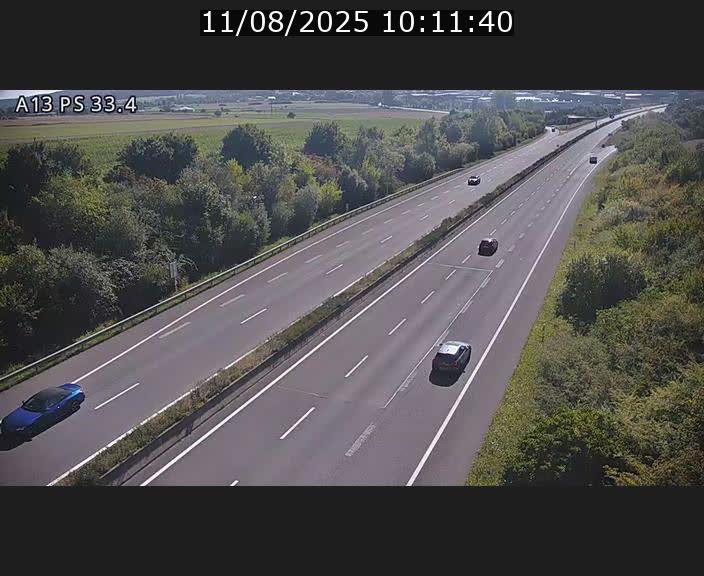Webcam trafic sur A13 à hauteur de Mondorf-les-Bains en direction d'Altwies