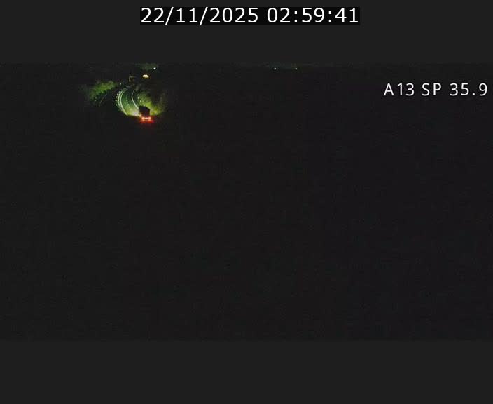 Webcam trafic sur A13 à l'entrée ouest du tunnel Markusbierg à Remerschen. Vue orientée vers Mondorf-les-Bains.