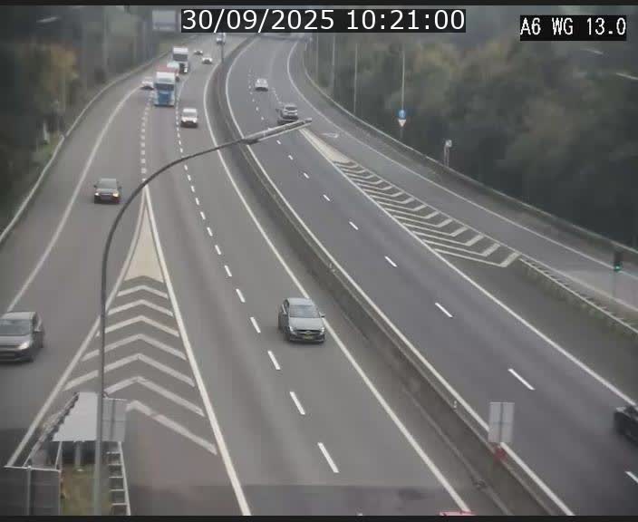 Traffic live webcam Luxembourg Mamer - A6 - BK 13 - direction Luxembourg/France/Allemagne