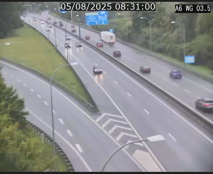 Traffic live webcam Luxembourg - Croix de Cessange - A6 - BK 3.5 - direction France/Allemagne