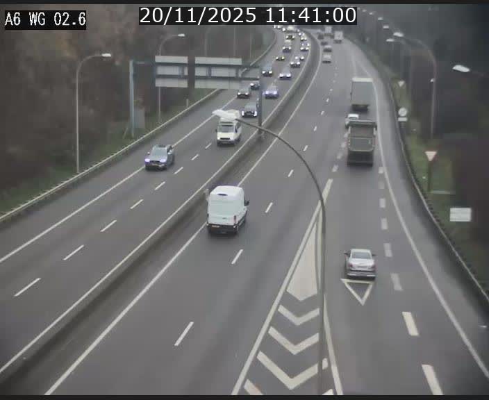 Traffic live webcam Luxembourg Croix de Cessange - A6 - BK 2.6 - direction France/Allemagne