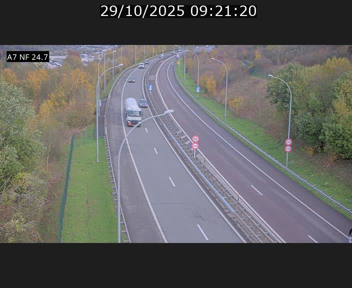 Caméra trafic Luxembourg - A7, Schieren direction Mersch