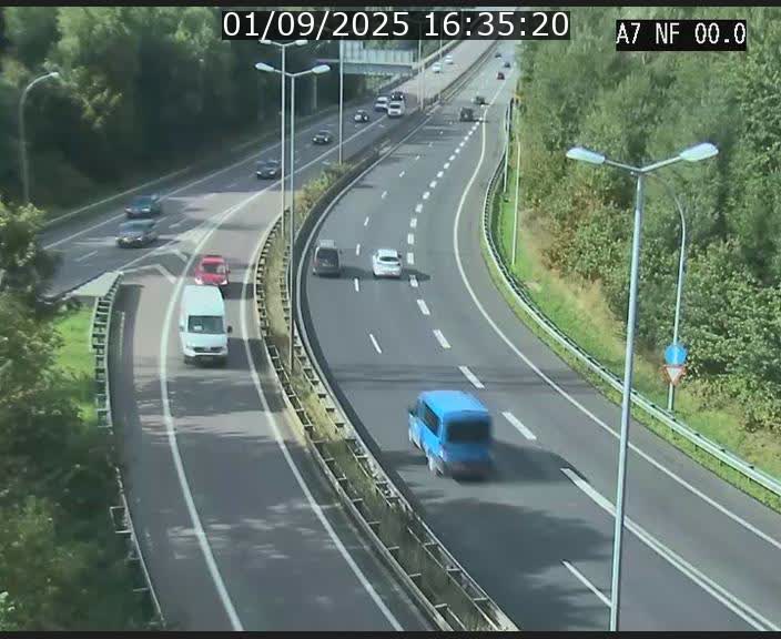 Caméra autoroute Luxembourg A7 - Echangeur A1/A7 Grünewald direction Tunnel Stafelter
