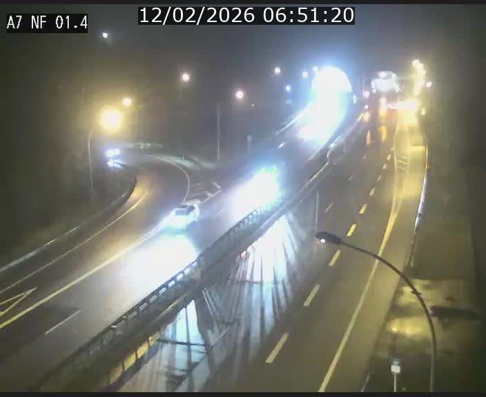 Caméra autoroute Luxembourg A7 - Echangeur Waldhaff - direction Tunnel Stafelter