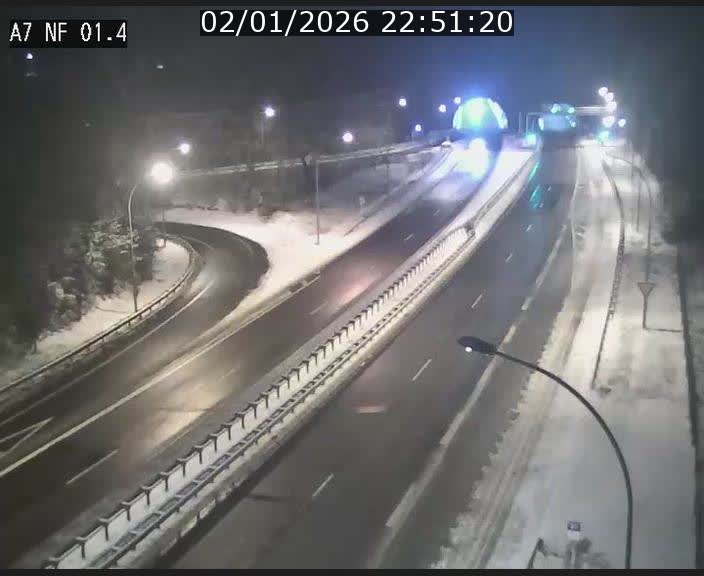 Caméra autoroute Luxembourg A7 - Echangeur Waldhaff - direction Tunnel Stafelter