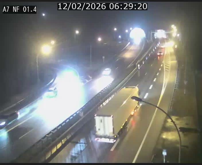Caméra autoroute Luxembourg A7 - Echangeur Waldhaff - direction Tunnel Stafelter