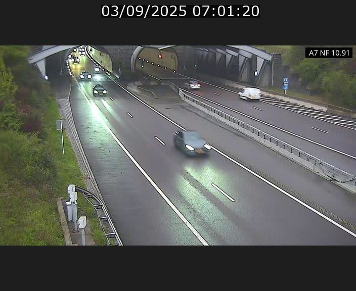 Caméra trafic Luxembourg - A7, Tunnel Gousselerbierg, entrée sud, direction Mersch