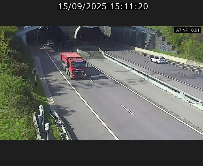 Caméra trafic Luxembourg - A7, Tunnel Gousselerbierg, entrée sud, direction Mersch