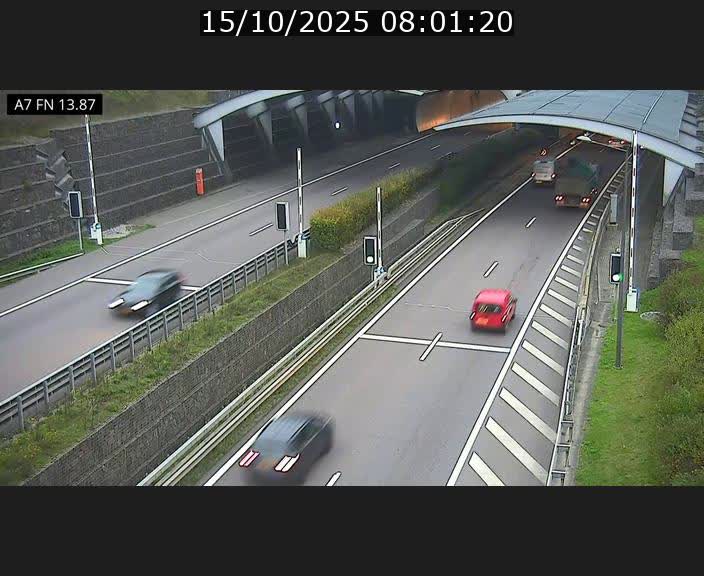 Caméra trafic Luxembourg - A7, Tunnel Gousselerbierg, entrée nord, direction Lorentzweiler