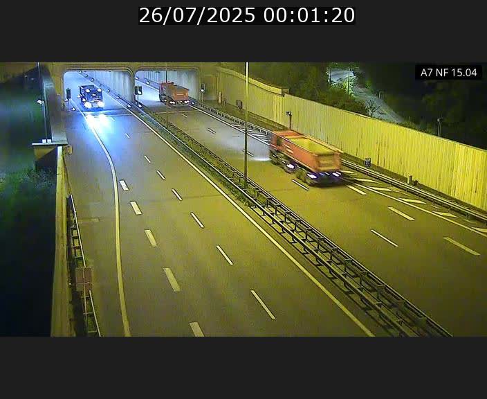 Caméra trafic Luxembourg - A7, Tunnel Mersch, entrée sud, direction Ettelbruck