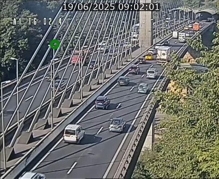 Traffic live webcam Luxembourg Sandweiler - A1 direction Luxembourg-ville - BK 2.4